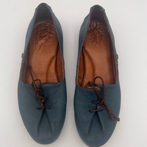 Sergio Tomani Tuka Blue soft leather Women's slip on ballet flat Loafers EU39